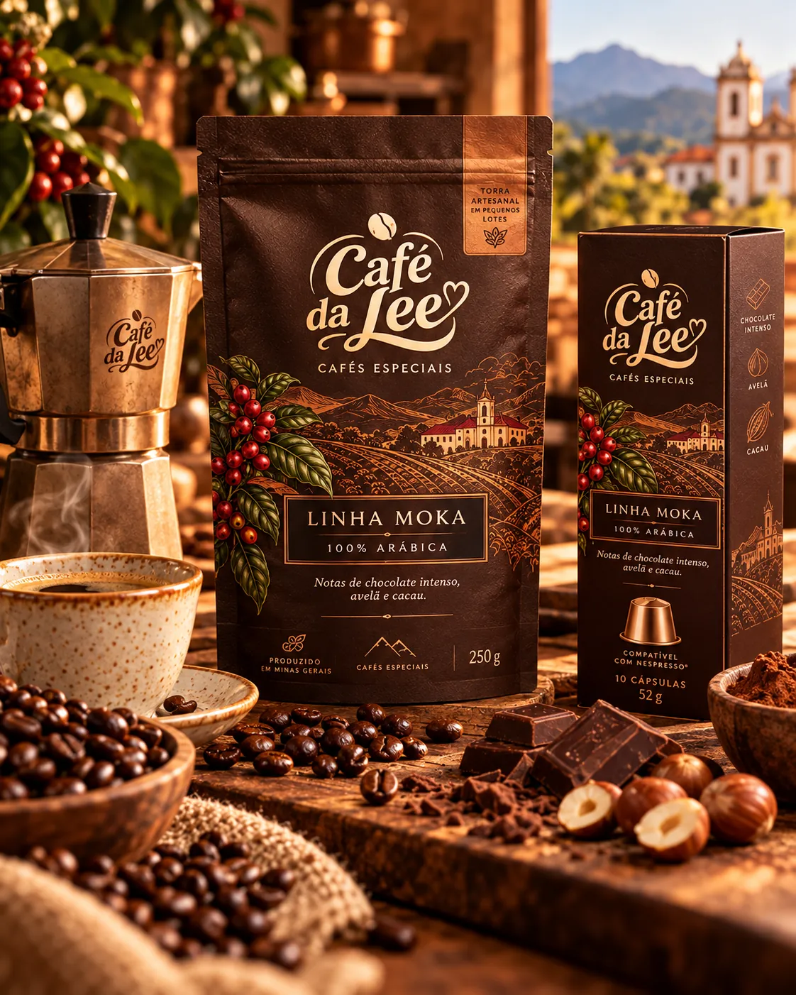 Embalagens do Café da Lee Moka