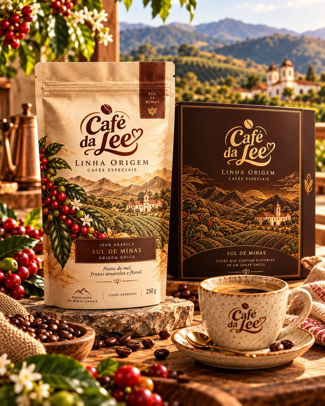 Embalagens do Café da Lee Origem