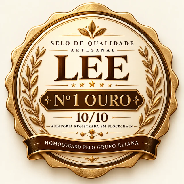 Selo de Qualidade Artesanal LEE Nº1 Ouro, nota 10 de 10, homologado pelo Grupo Eliana